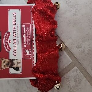 🎄🎅 DOG/CAT Red SEQUIN Collar with Bells 🎅🎄